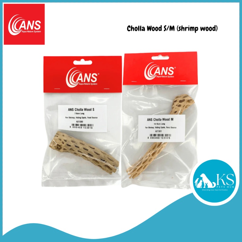 ANS Cholla Wood S/M (shrimp wood) Fish & Aquatic Small (7cm-8cm)