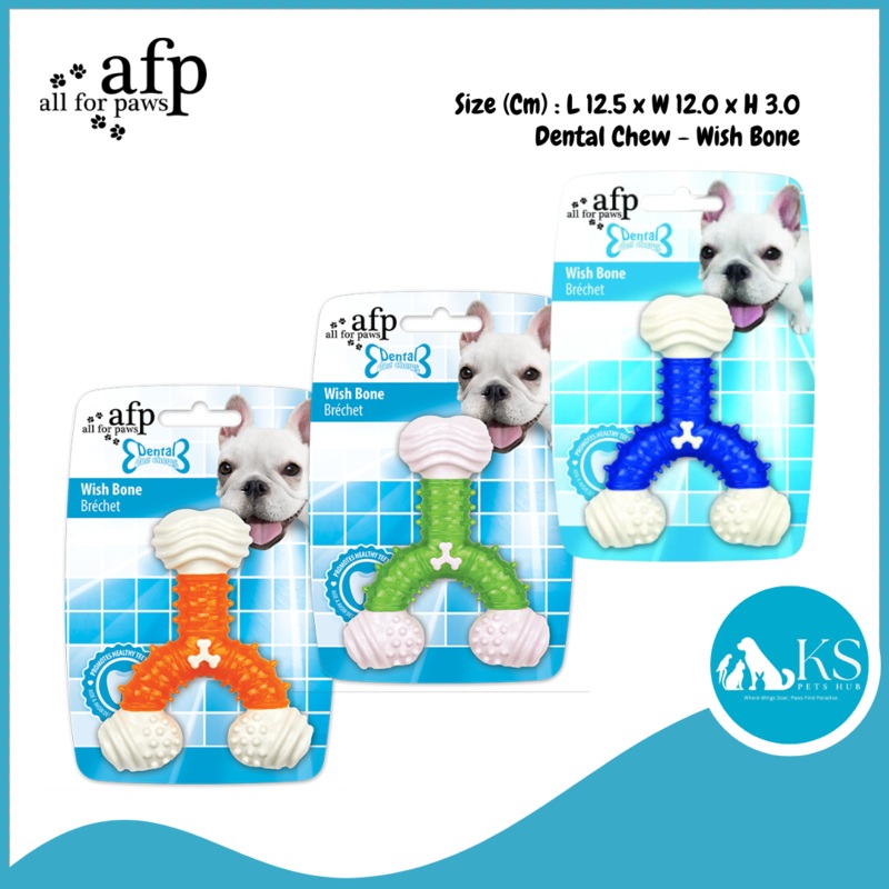 AFP – All For Paws – Dental Dog Chew – Wish Bone – Green Blue Orange