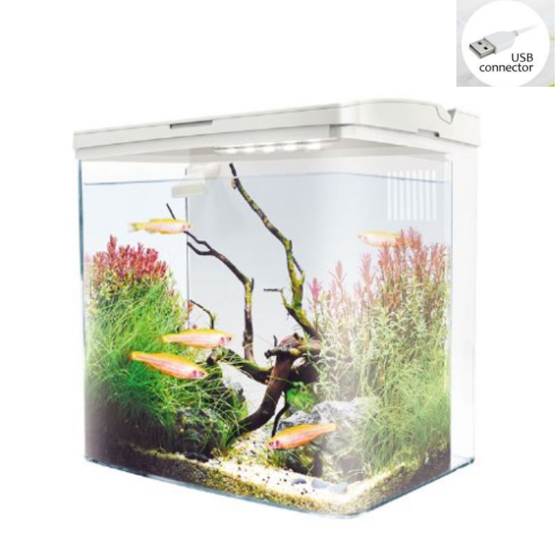 UP AQUA TK-AO-MB-20 Nano Tank (black/white) – USB Connector Black