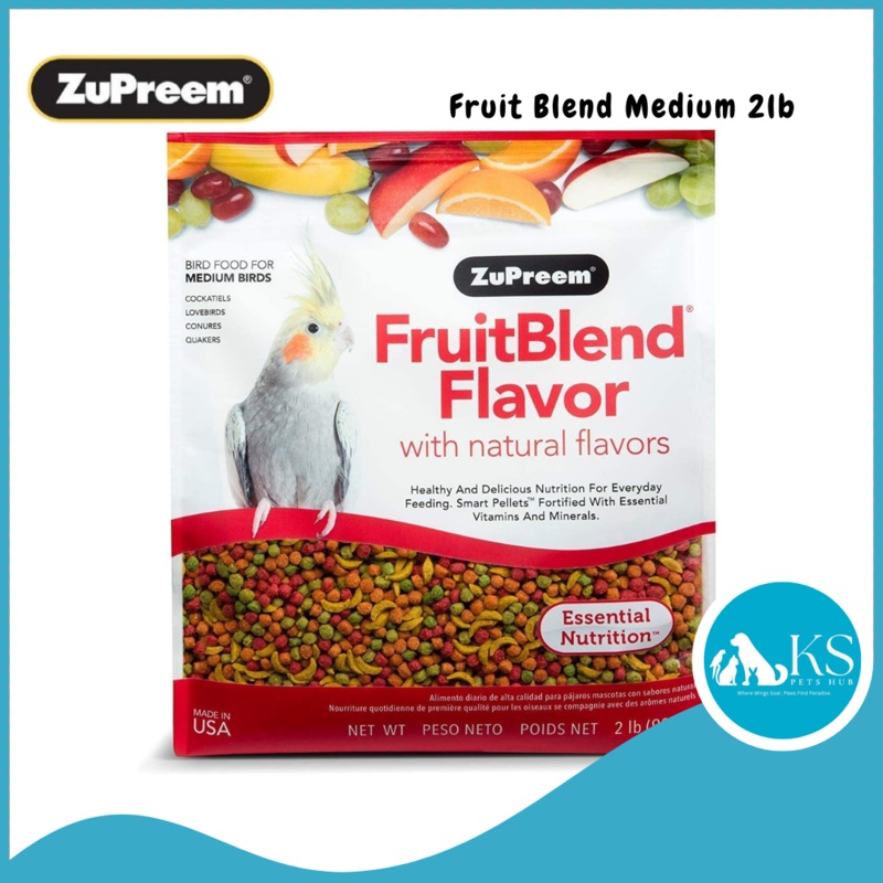 Zupreem Fruit Blend Medium 2lb / 17.5lb Bird Feed Zupreem F/B Medium 2lb