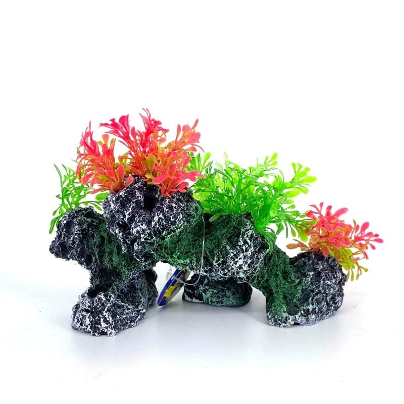 Zhen De Decoration – Rock Formation w/ Plants – 155SRG