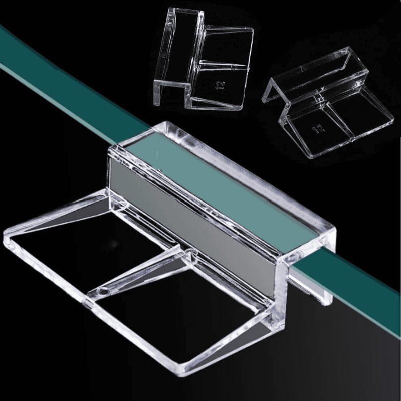 Acrylic Clamp Transparent Aquarium Cover Holder (Pack of 4) 6 mm