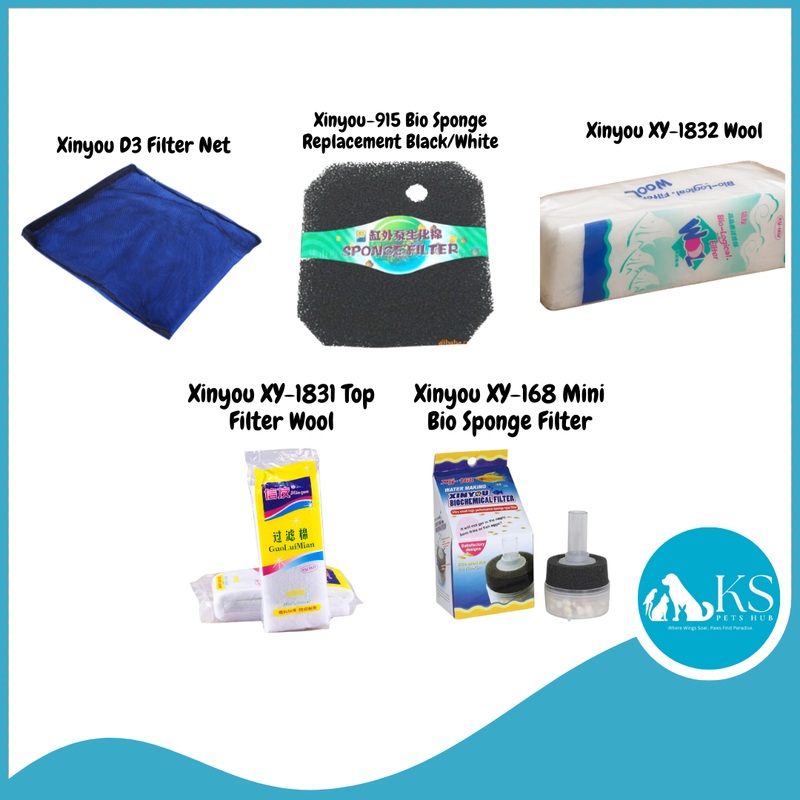 Xinyou D3 Filter Net/ 915 Bio Sponge Replacement Black/White/XY-1832 Wool/XY-1831 Top Filter Wool/XY-168 Mini Bio Sponge Filter Fish & Aquatic XY-168 Mini Bio Sponge Filter