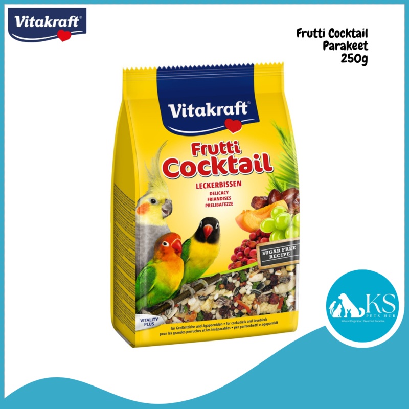 [Expiry: 11 / 2025 ] Vitakraft Birds Frutti Cocktail Parakeets 250g Bird Feed