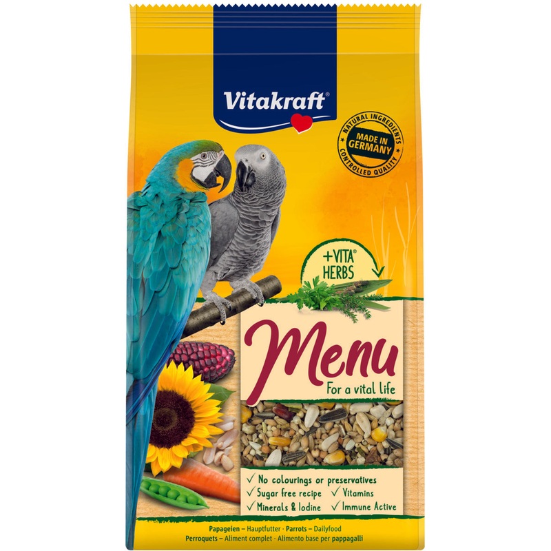 [Expiry: 05/2025] Vitakraft Birds Menu Parrot 1kg Bird Feed