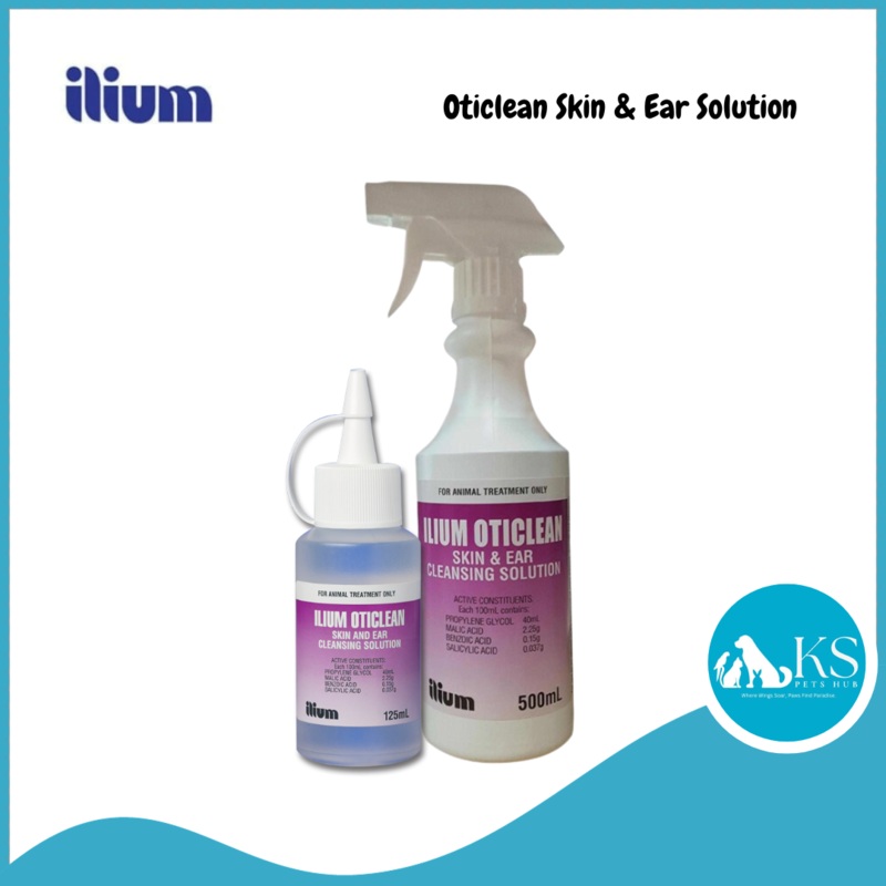 [Discountinued] Ilium Oticlean Skin & Ear Solution Nozzle 125mL/500mL For Cats Dogs Ilium Skin & Ear 125ml