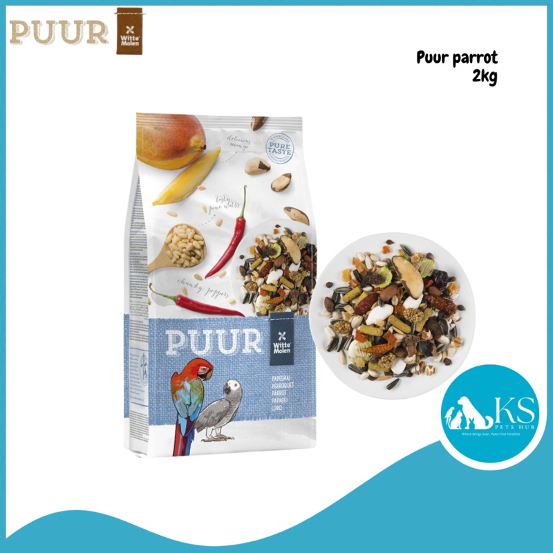 Witte Molen Puur Parrot 2kg Parrot Bird Feed