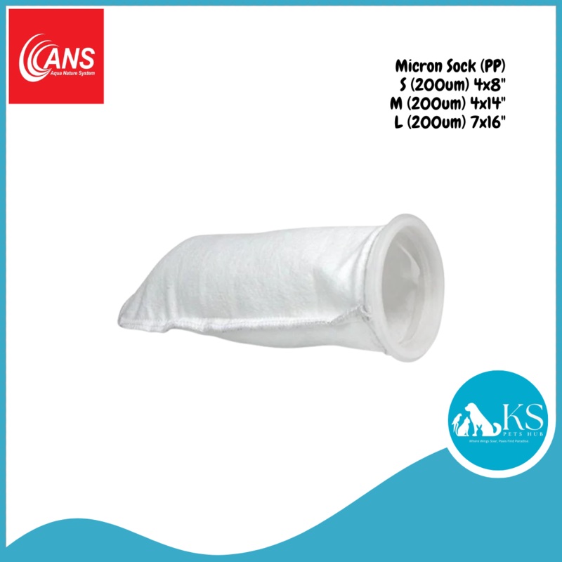 ANS Micron Sock (PP) S (200um) 4×8″/ M (200um) 4×14″/ L (200um) 7×16″ Fish & Aquatic (PP) S (200um) 4×8″