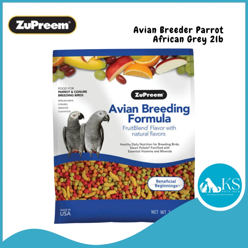 Zupreem Avian Breeder Fruit Blend Parrot 2lb / 40lb Bird Feed Zup Avian Breeder Parrot 2lb
