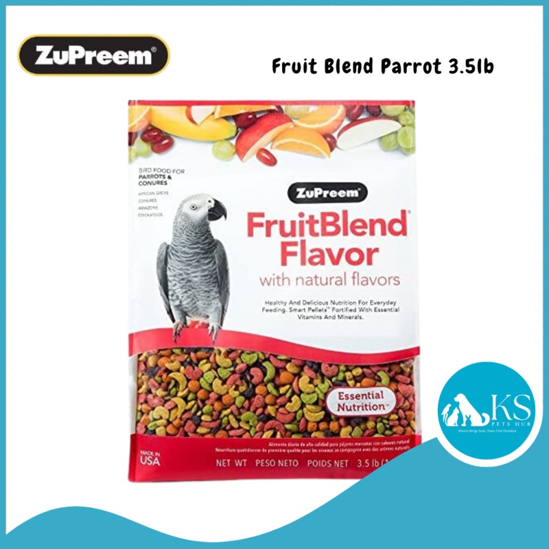 Zupreem Fruit Blend Parrot 2lb/3.5lb/12lb/17.5lb Bird Feed Zupreem F/B Parrot 2lb