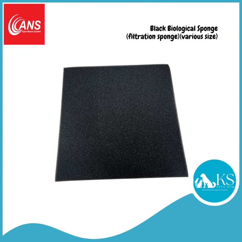 ANS Black Biological Sponge (filtration sponge)(various size) Fish & Aquatic 50cm x 50cm x 2cm