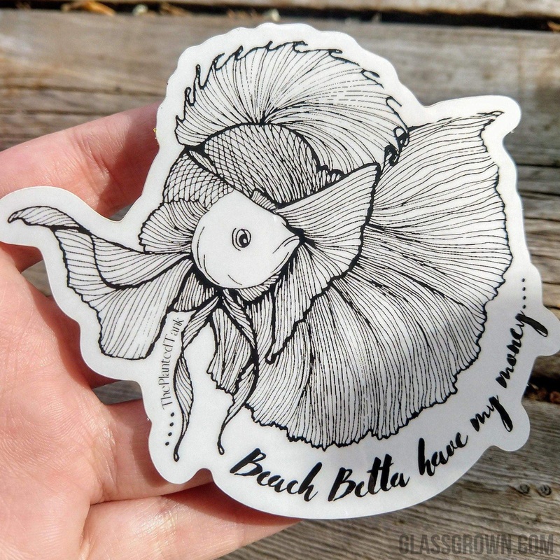 Beach Betta Money Decal Sticker