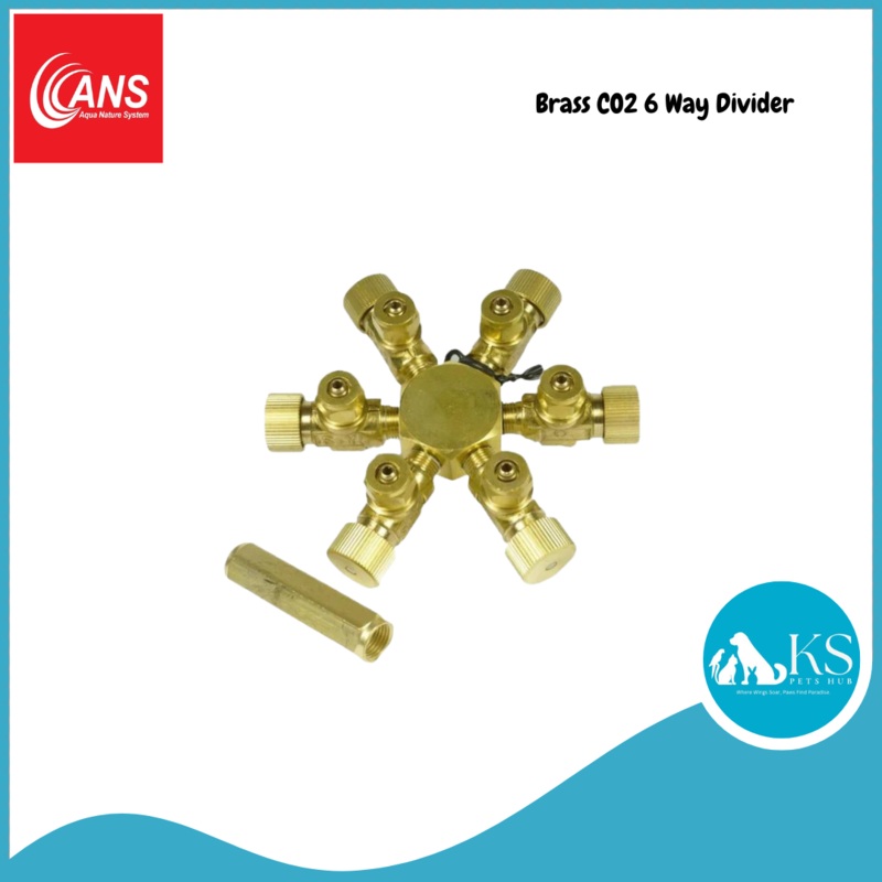 ANS Brass CO2 6 Way Divider Fish & Aquatic