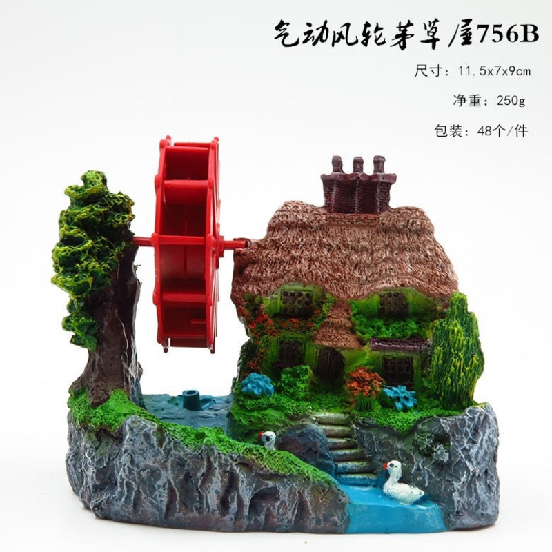 Zhen De Decoration – Water Wheel Bubbler Cottage – 756B