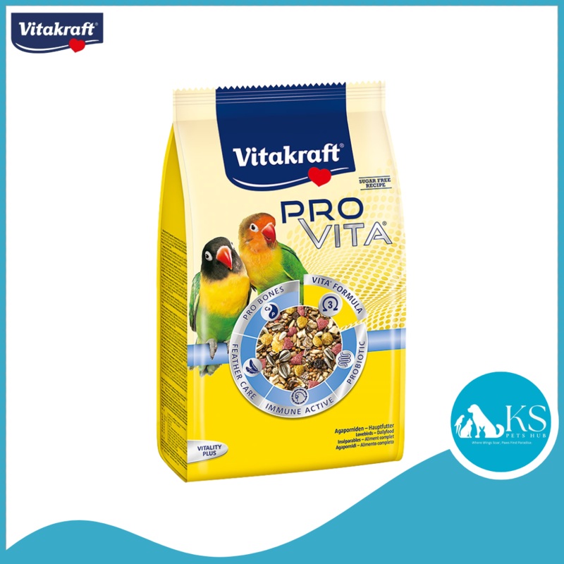 [ Expiry: 03/2025] Vitakraft Birds Pro Vita African Lovebird 800g Bird Feed