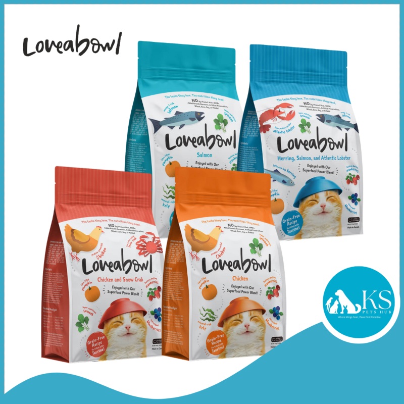 [ 4.1kg ] Loveabowl Grain Free Dry Cat Food (Chicken & Snow Crab), (Herring, Salmon, Lobster), (Chicken), (Salmon) Chicken