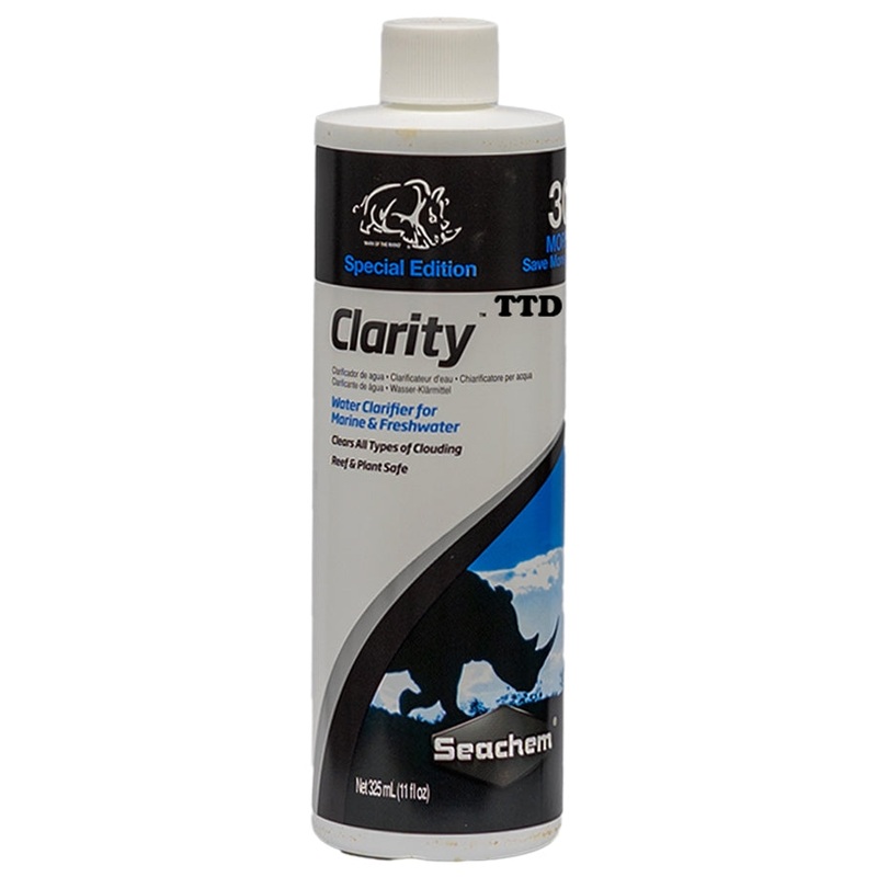 Seachem Clarity 325ml – Save the Rhino – Clears Cloudy Water