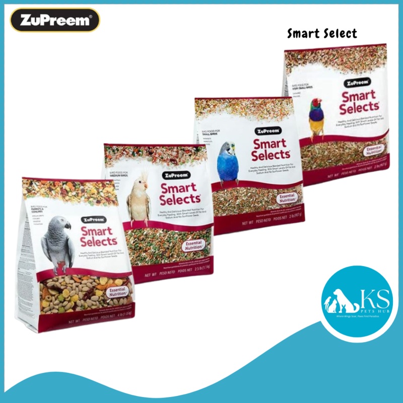Zupreem Smart Select Very Small / Small / Medium / Parrot Bird Feed Very Small – Finch 2lb