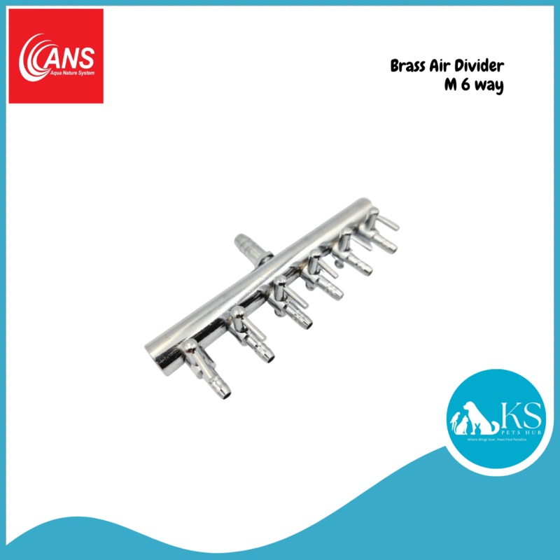 ANS Brass Air Divider (M/L) 4 ways to 18 ways Fish & Aquatic Air Divider M 6 Way